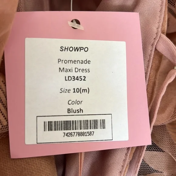 SHOWPO PROMENADE MAXI DRESS, Blush, size 10 - Picture 6 of 6